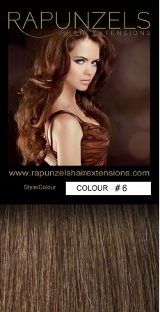 1 Gram 16" Nano Tip Colour #6 Light Chestnut Brown (25 Strands)